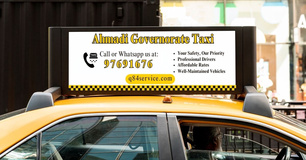 Experience reliable, comfortable airport transfers and local rides with Q8 Taxi Service's Ahmadi Governorate Taxi for all your transportation needs.